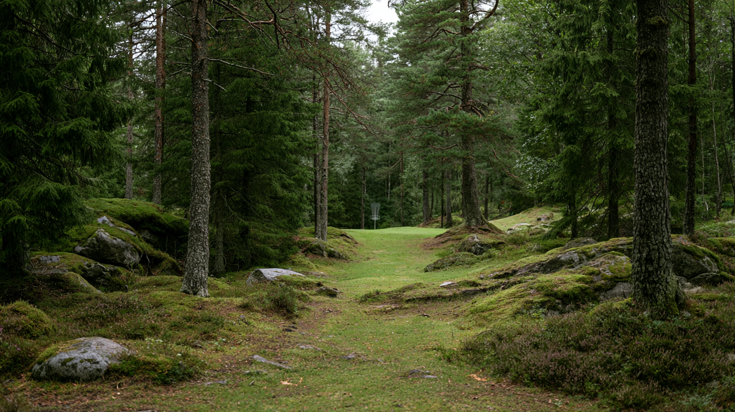 Vegg full av discgolf- og frisbeegolf-discer hos KastMeg